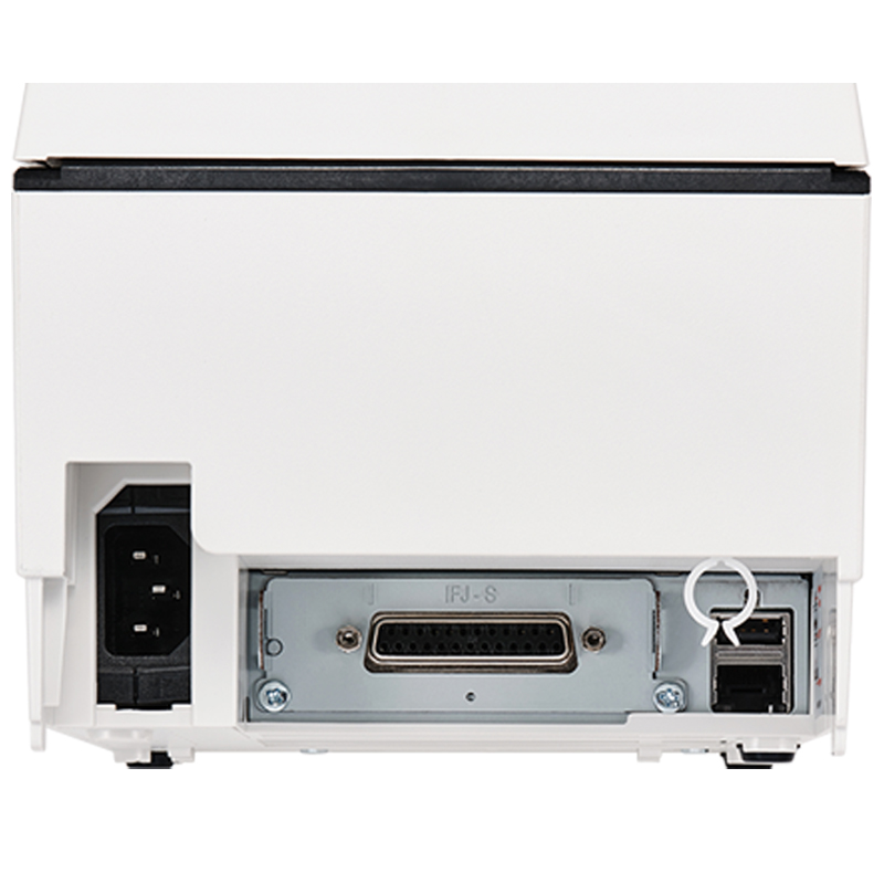 La impresora SRP-F310II, que presenta un diseño sólido y ergonómico, cuenta con la certificación IP12 y ofrece lo último en tecnología Liquid-Barrier™, así como una fuente de alimentación eléctrica integrada.