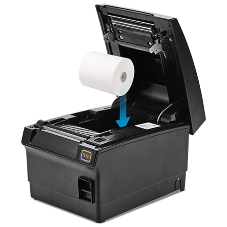 BIXOLON SRP-F310II POS Printer - 3” Front Exit Direct Thermal Printer with splash resistant design is suitable for various applications in retail, etc - Cover open paper