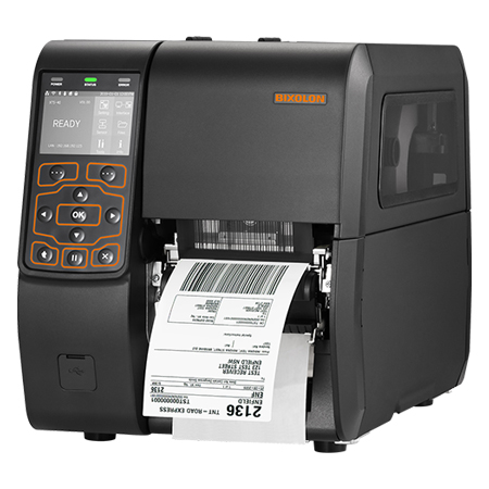 BIXOLON TX5-40 - 4" (114mm) is a high performance thermal transfer industrial desktop label printer - Operational