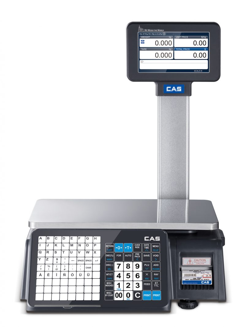 CAS Weighing Solutions - CN1 - Labeling Scale - A range of scale printers with enhanced network functionality including a 7" color display - Front