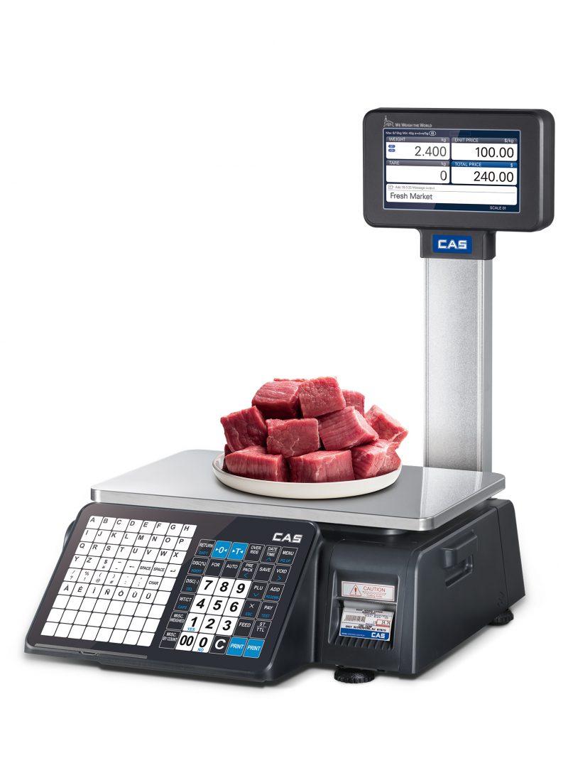 CAS Weighing Solutions - CN1 - Labeling Scale - A range of scale printers with enhanced network functionality including a 7" color display - Weighing beef