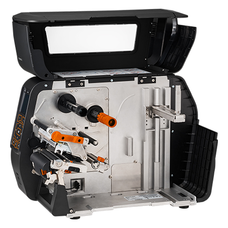 BIXOLON XT5-40NR Etikettendrucker - Intelligent und leistungsstark - Der 114 mm (4 Zoll) große Thermotransfer-RFID-Etikettendrucker - Deckel geöffnet